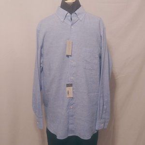 NWT DANIEL CREMIEUX MEN'S LINEN SHIRT - SZ:  LARGE